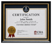 CSIA Certified Chimney Sweep certificate